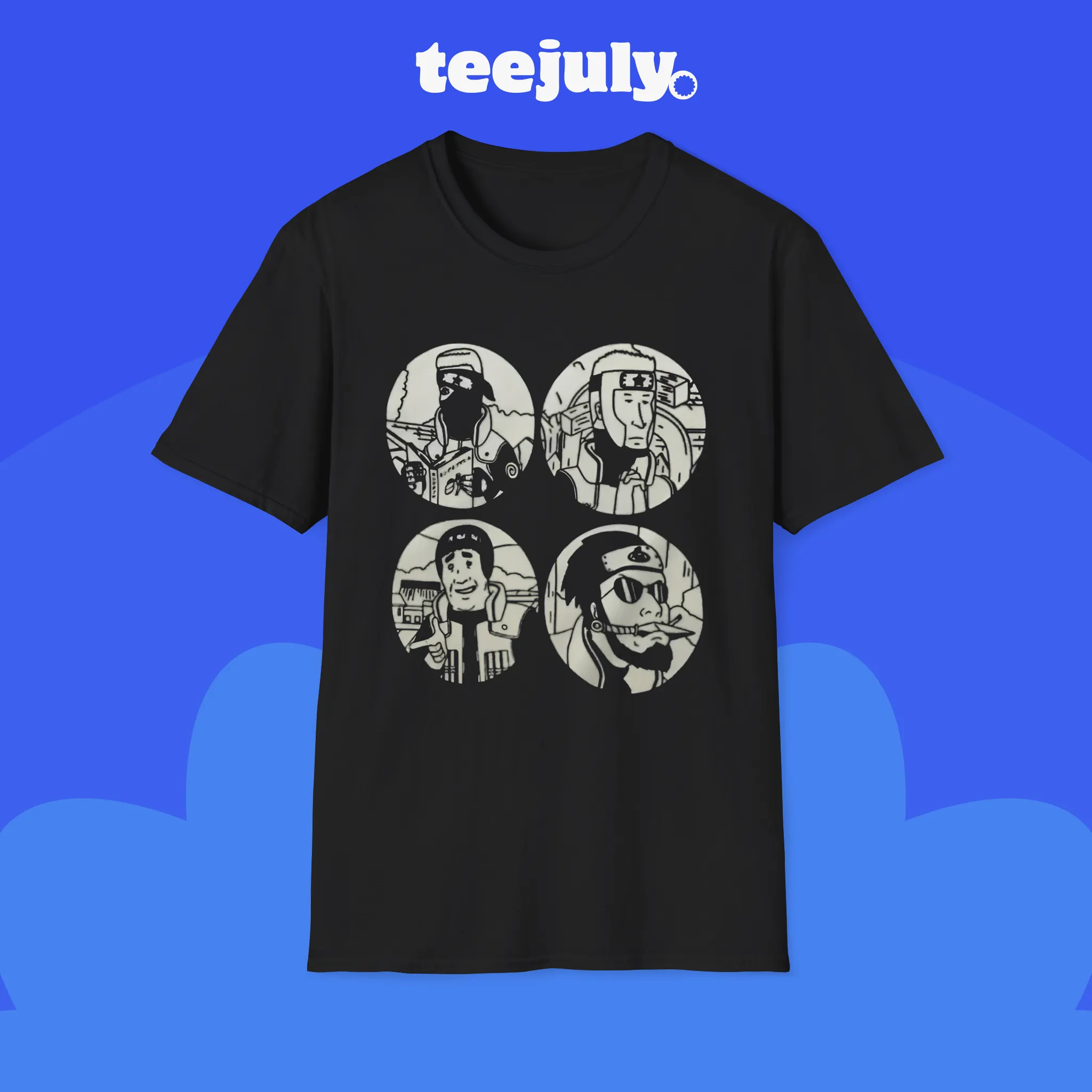 nigo-g-shock-four-face-characters-graphic-shirt NIGO G-SHOCK Four Face Characters Graphic Shirt